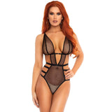 Fishnet Cut Out Teddy with Adjustable Straps