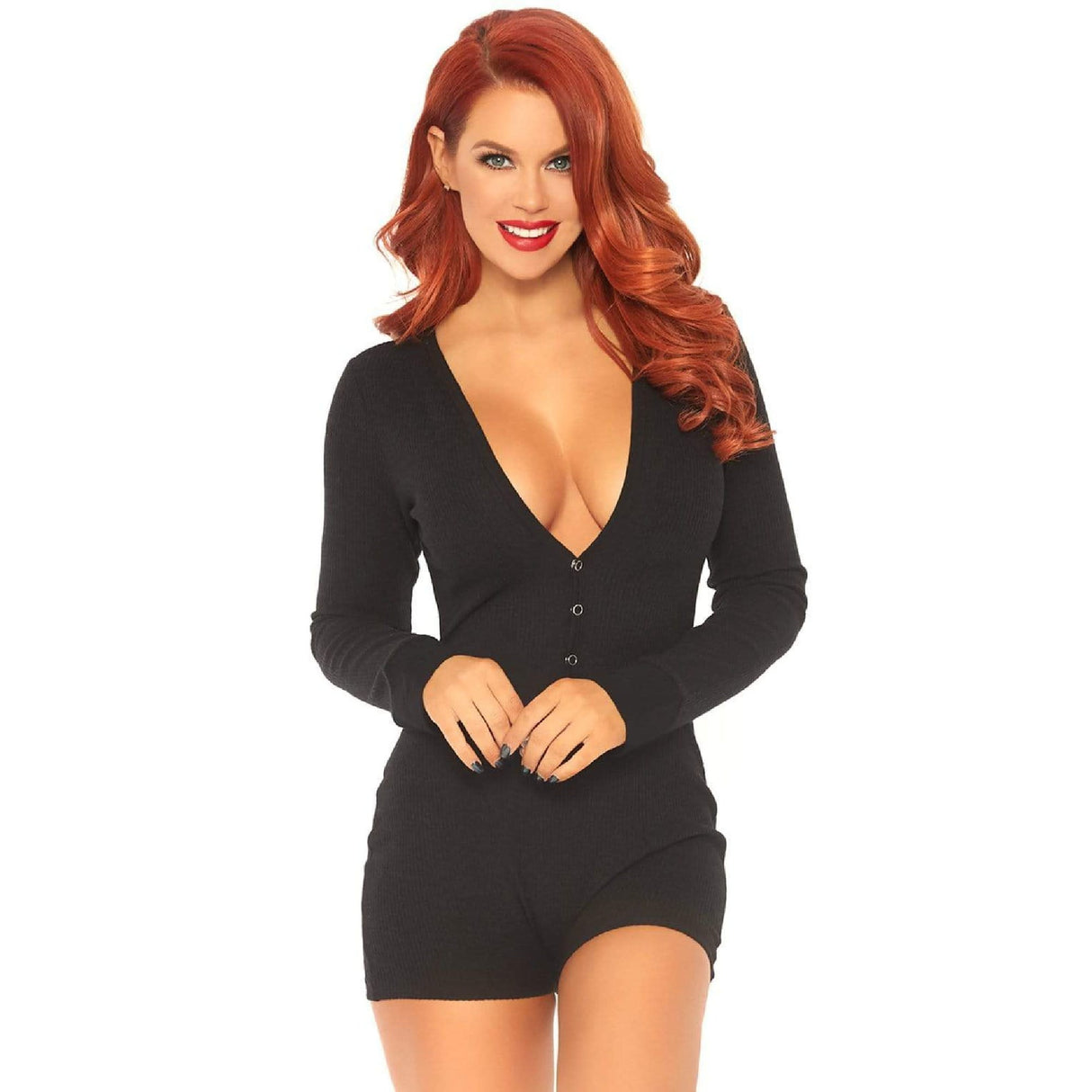 Brushed Rib Long Sleeve Jersey Romper