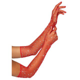 Rhinestone Fishnet Gloves