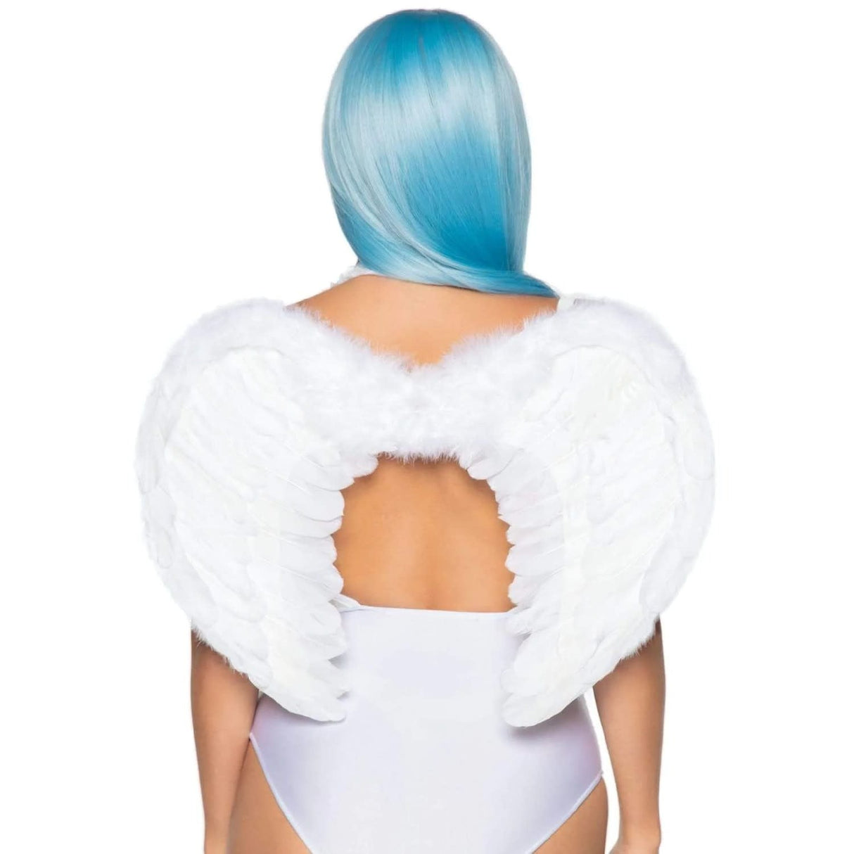 Marabou Trimmed White Angel Wings