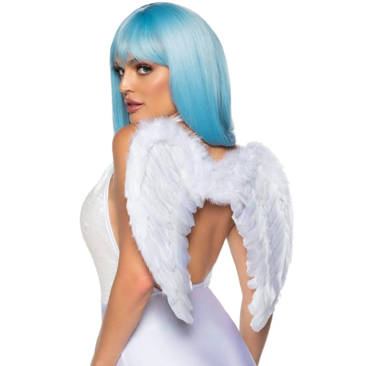 Marabou Trimmed White Angel Wings