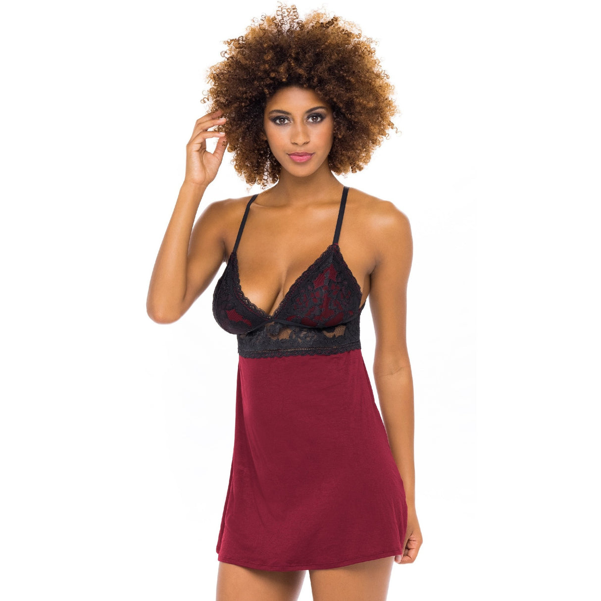 Jersey and Lace Longline Babydoll