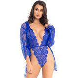 Floral Lace Teddy and Robe Set