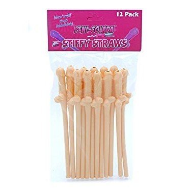 Penis Straws Pink - 12 Pack