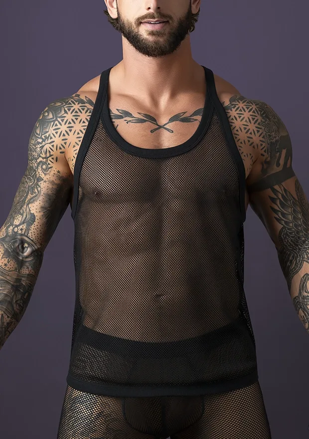 Black Fishnet Tank Top
