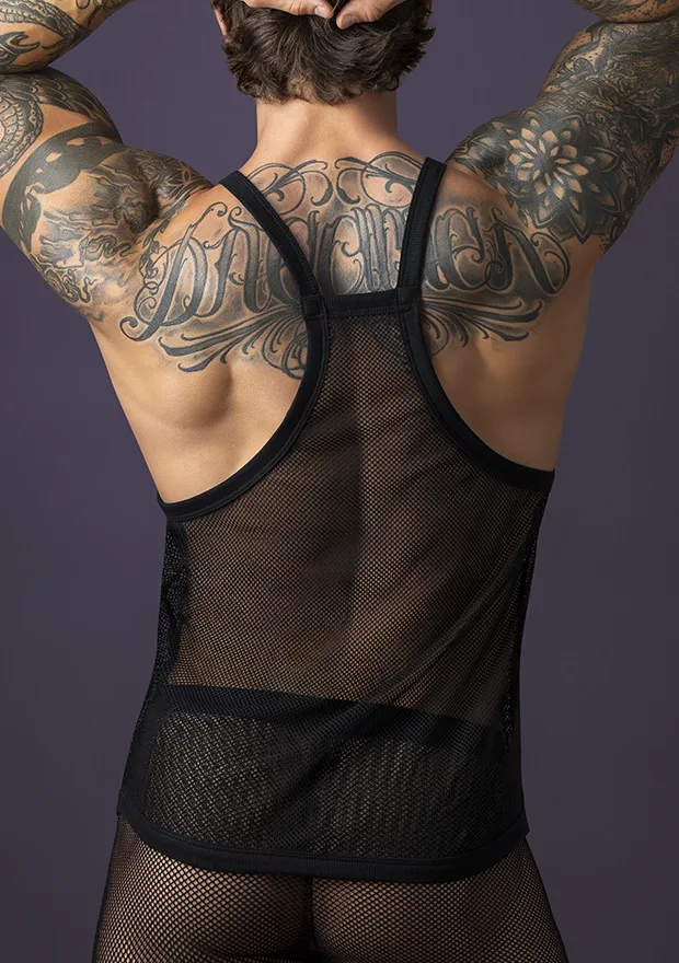Black Fishnet Tank Top