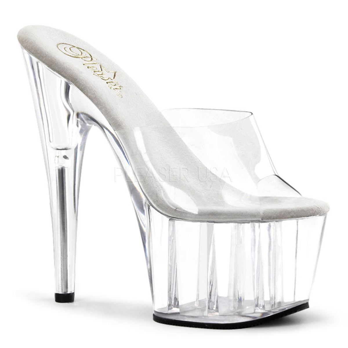 7" Clear/Clear Spike Heel Platform Sandal