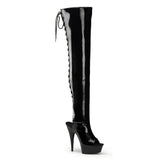 6" Patent Open Toe/Heel Thigh High Boot