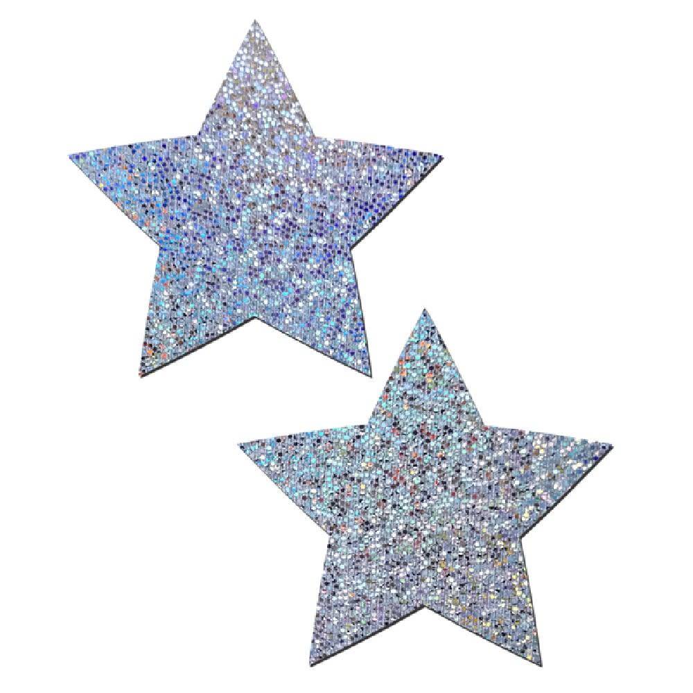 Silver Glitter Star Pasties