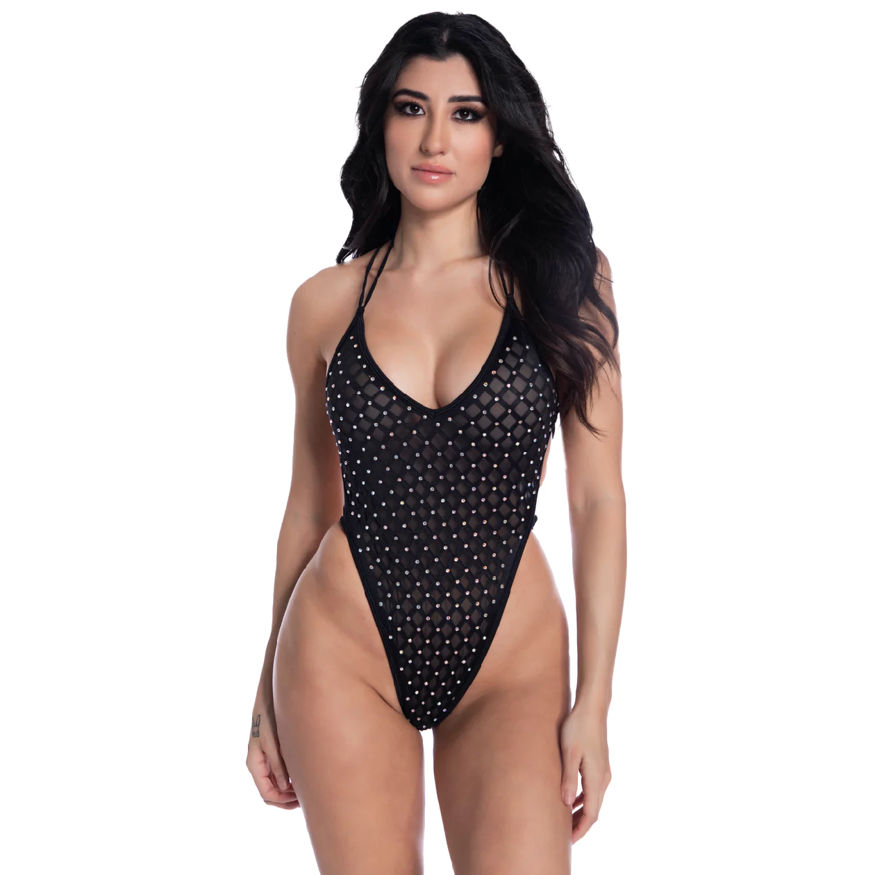 Luxe Laser Cut Crystalized Romper Groove Luxe Laser Cut Crystalized Romper Groove