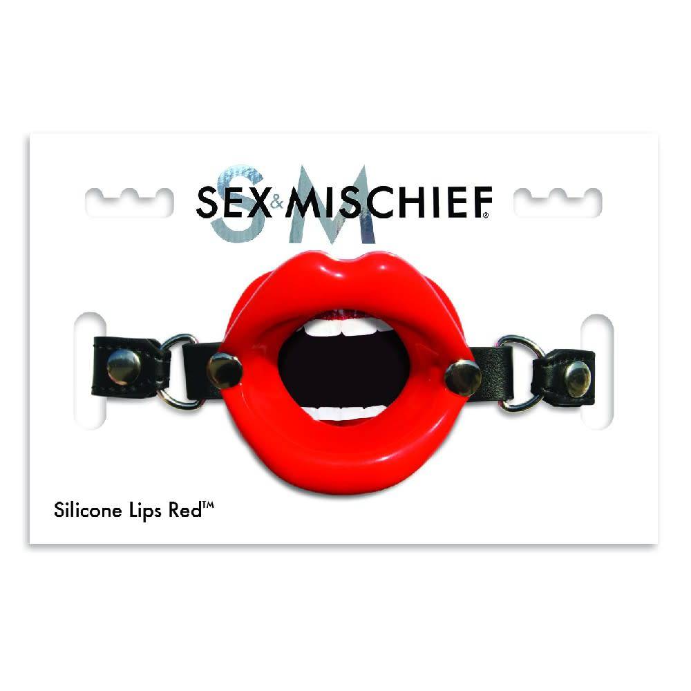 Silicone O-Ring Lips Gag - Red