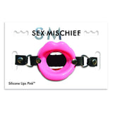 Silicone O-Ring Lips Gag - Pink