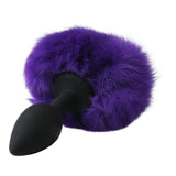 Silicone Bunny Tail Plug - Purple Puff