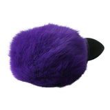 Silicone Bunny Tail Plug - Purple Puff