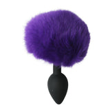 Silicone Bunny Tail Plug - Purple Puff