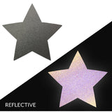 Light Reflective Gun Metal Grey Star Pasties