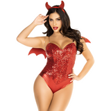 Red Devil Horn Headband and Wing Set