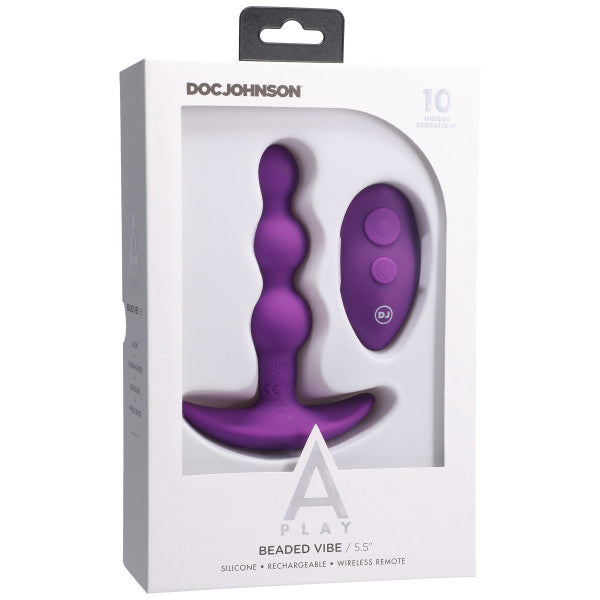 A-Play Beaded Vibrating Plug - Purple