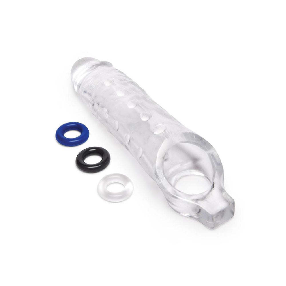 Clear Penis Extension With Loop One-Inch Studded
