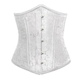 Brocade Underbust Corset Bridal White