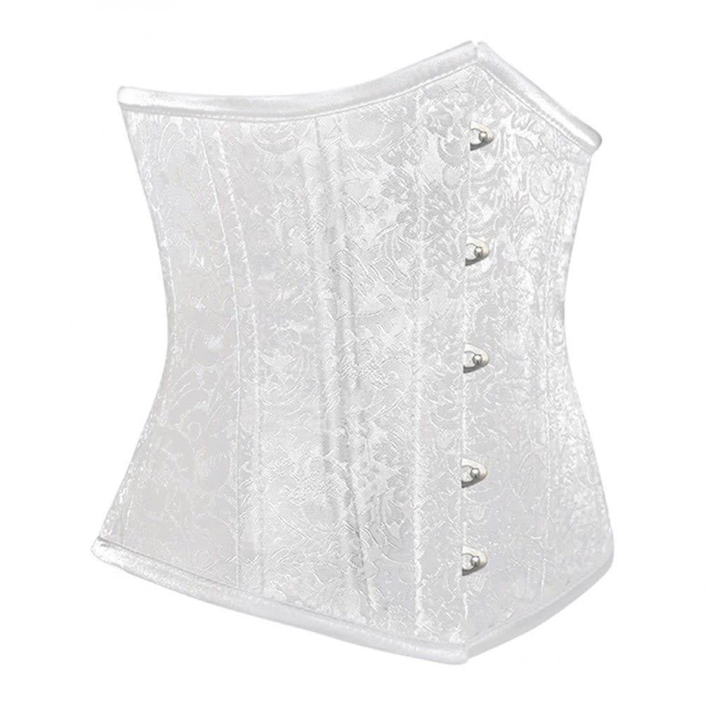 Brocade Underbust Corset Bridal White