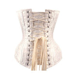 Brocade Overbust Corset Bridal White