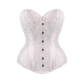 Brocade Overbust Corset Bridal White