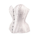 Brocade Overbust Corset Bridal White