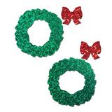 Green Glitter Wreath Pasties